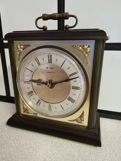 Vintage art deco METAMEC  Quartz mantel Clock 3