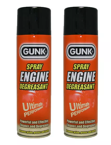 2 x GUNK ENGINE DEGREASANT SPRAY CAR VAN DEGREASER REMOVER CLEANER AEROSOL 500ml