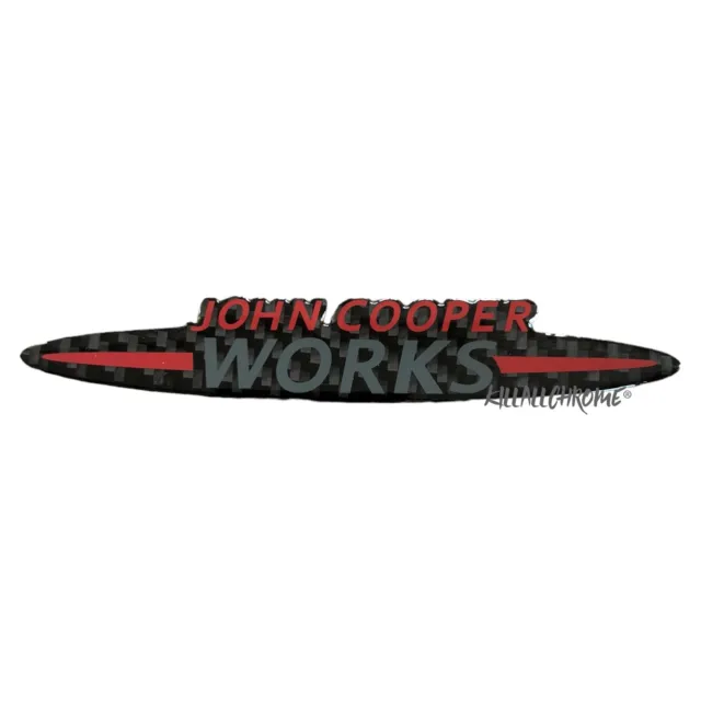 John Cooper Works Badge Replacement Real Carbon Fibre R53 R56 F56 Grey Gel