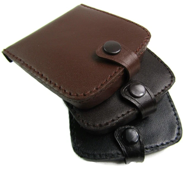 Porte-monnaie Plateau à Pièces En Cuir Véritable - Haut De Gamme - Noir/marron/naturel - Unisex - Neuf étiqueté
