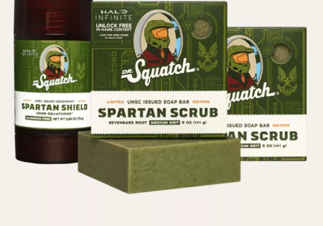 Dr. Squatch x Halo - Rare, Limited Edition 'Spartan Scrub & Shield' Soap &  Deo
