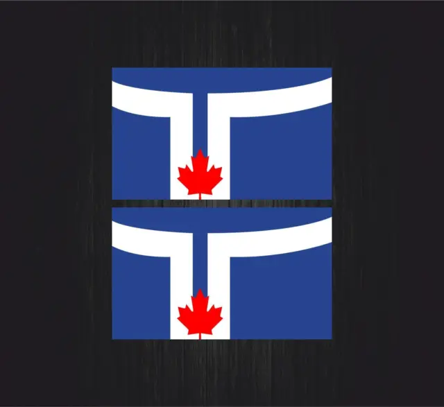2x Sticker Car Motorbike Flag Auto Tuning Toronto Canada