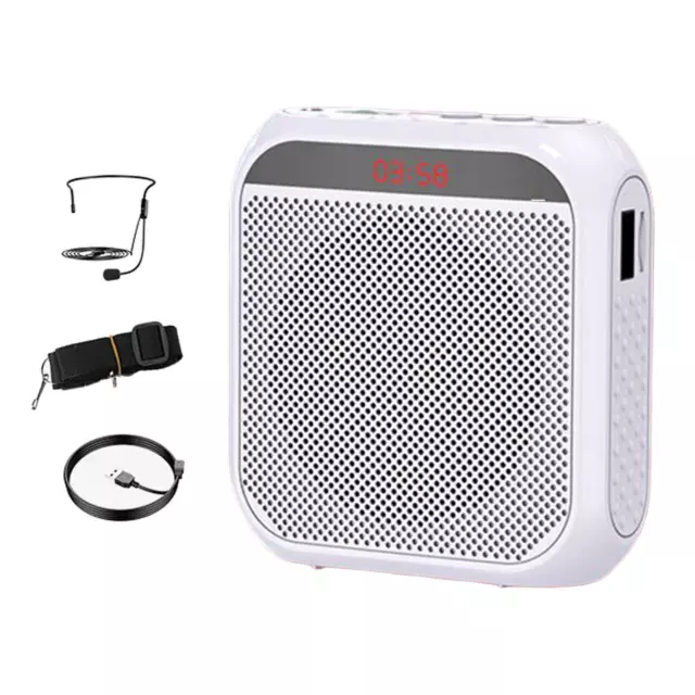 Mini Voice Amplifier 2200mAh with Microphone Headset and Waistband Megaphone