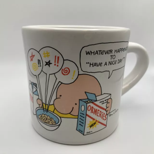 Vintage 1984 Ziggy Coffee Mug Orneries Cursing Breakfast Cereal Cartoon