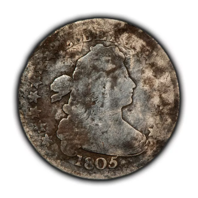 1805 10c Draped Bust Silver Dime - 5 Berries Variety - Key Date - SKU-B3689
