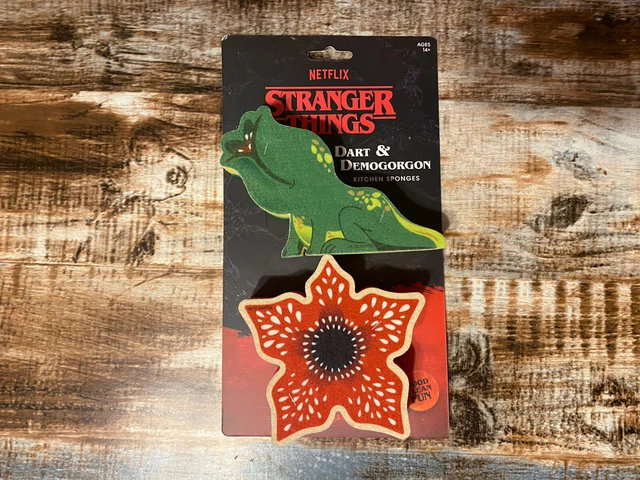 STRANGER THINGS Dart and Demogorgon Kitchen sponges Promo Netflix NEW