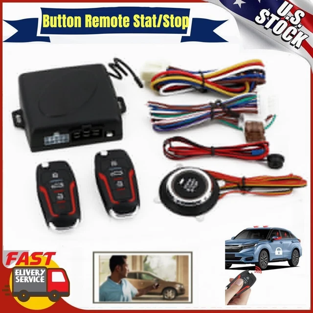Car SUV Keyless Entry Engine Start Stop Alarm System Push Button Remote Set US