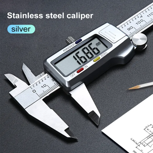 6" (150mm) 3-in-1 Digital Caliper with Case: Inches /ON/OFF Switch / Millimeters