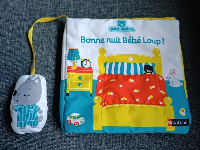 🌟👶 Doudou Livre Éveil Tissus Bébé NATHAN Histoire Bonne Nuit Bébé Loup