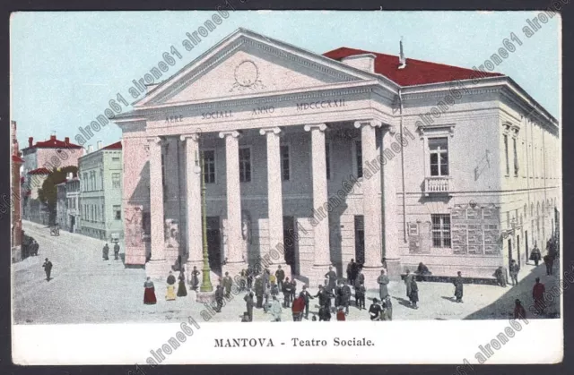 MANTOVA CITTÀ 70 TEATRO SOCIALE Cartolina 1900