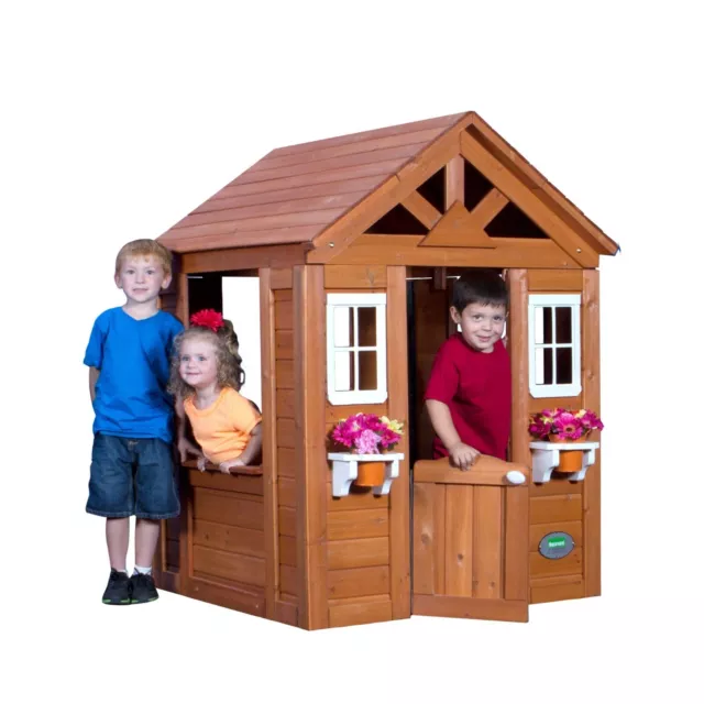 Cabane en Bois Enfant Maison Maisonnette Cuisine Jardin Terrasse 2