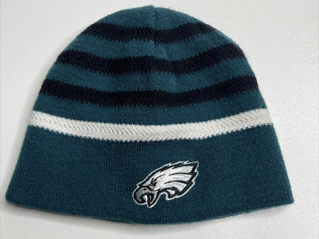 Philadelphia Eagles Striped Beanie Skull Cap Hat - Reversible Solid Green
