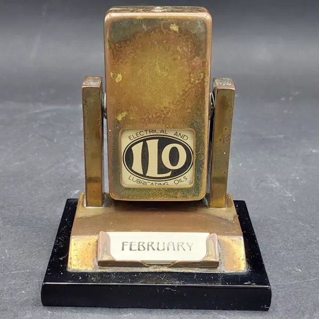 Vintage Perpetual Flip Type Desk Calendar: "ILO Electrical and Lubricating Oils"