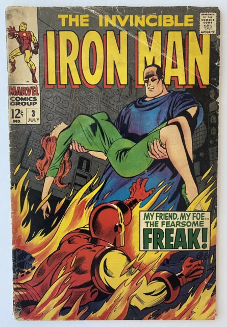 The Invincible Iron Man #3 (Marvel 1968) Johnny Craig Archie Goodwin Low Grade