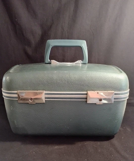 Vintage 1960s Magnalite Train Case Makeup Travel Suitcase Luggage