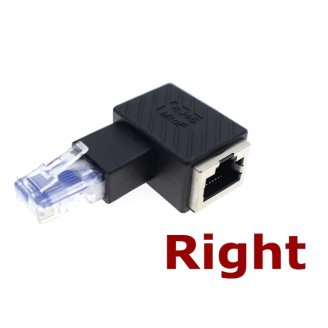 90° Ethernet LAN RJ45 Male to Female Right Angle Network Cat5e Cat6e Adapter