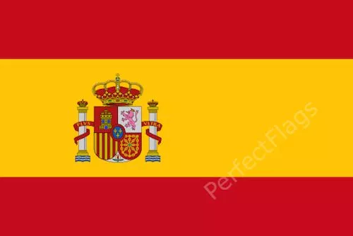 SPAIN STATE CREST FLAG - SPANISH NATIONAL FLAGS - Hand, 3x2, 5x3, 8x5 Feet