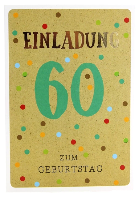 Danke Für Die Einladung Zum 60 Geburtstag EINLADUNG ZUM 60 Geburtstag Feier Party Einladungskarten mit Text 60