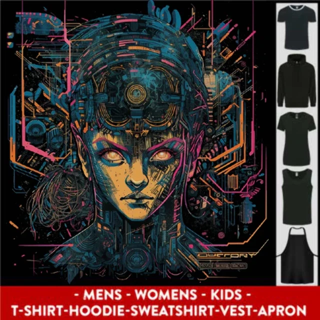 Futuristico Cyberpunk Ragazza Crypto Alieno, Uomo Donna Bambini Unisex