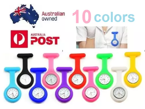 Silicone Nurse Watch Brooch Tunic Fob Nursing Nurses Pendant Clip Pocket Battery