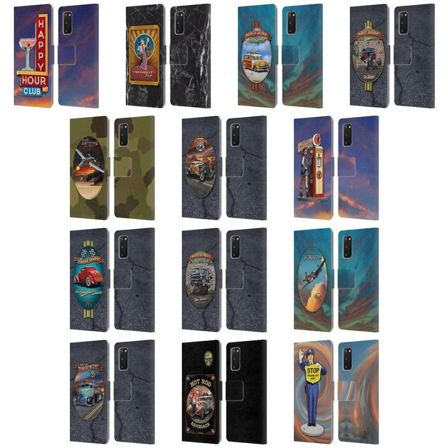 Official Larry Grossman Retro Collection Leather Book Case For Samsung Phones 2