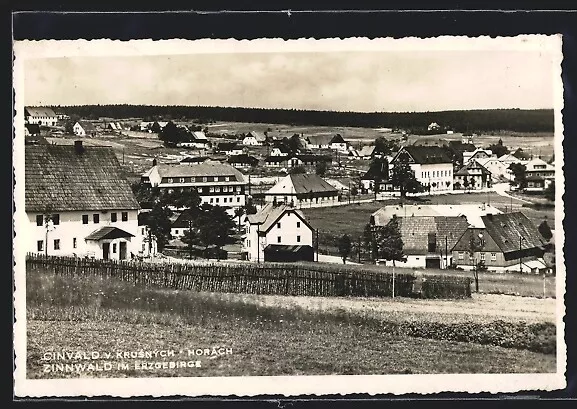 Zinnwald im Erzgebirge, Teilansicht, Ansichtskarte