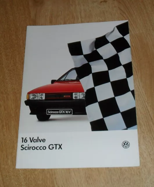 Volkswagen VW Scirocco GTX 16v Brochure 1985