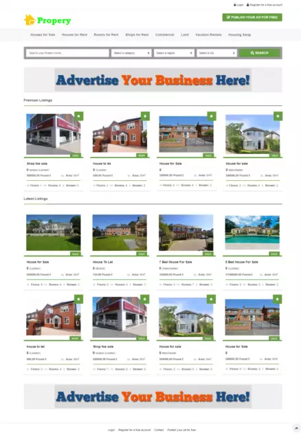 Property Listings Website Online Business For Sale (Portal Real Estate Agency)