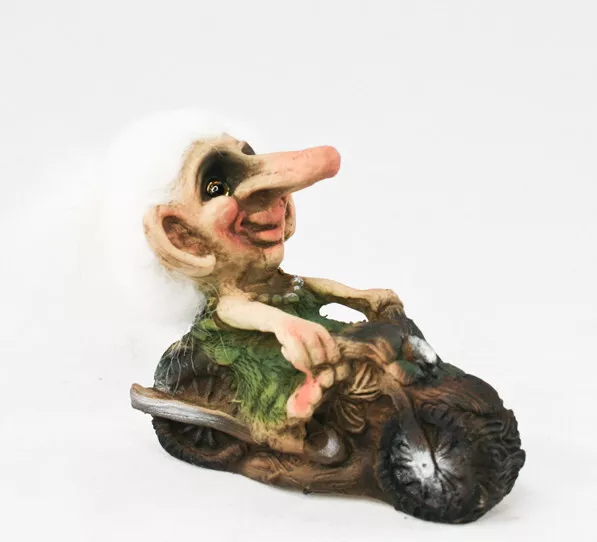 Troll Nyform 005 Señora En Motocicleta Original Colección Noruego Suerte