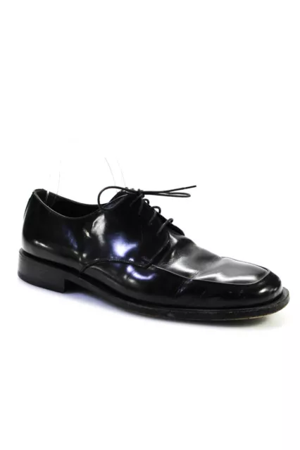 Barneys New York Mens Square Toe Lace Up Leather Derby Shoes Black Size 41.5 9