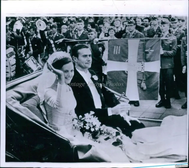 1967 Danish Crown Princess Margrethe & Prince Hendrik Wed Royalty Photo 7X9