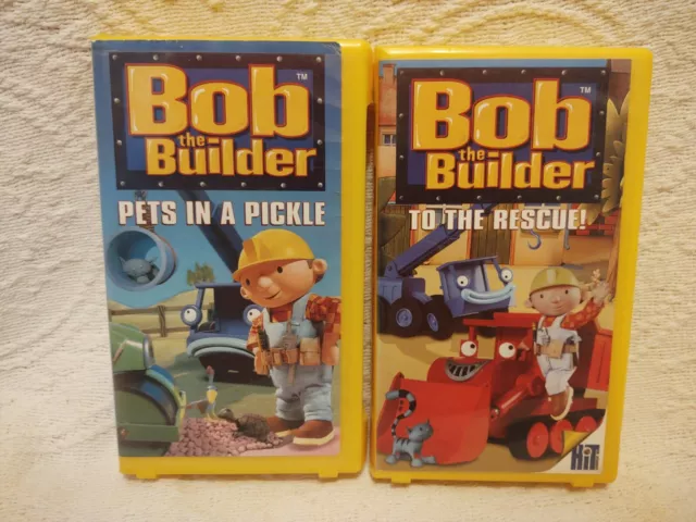 BOB THE BUILDER VHS Lot of 2 - Pets in a Pickle, To the Rescue! YELLOW ...