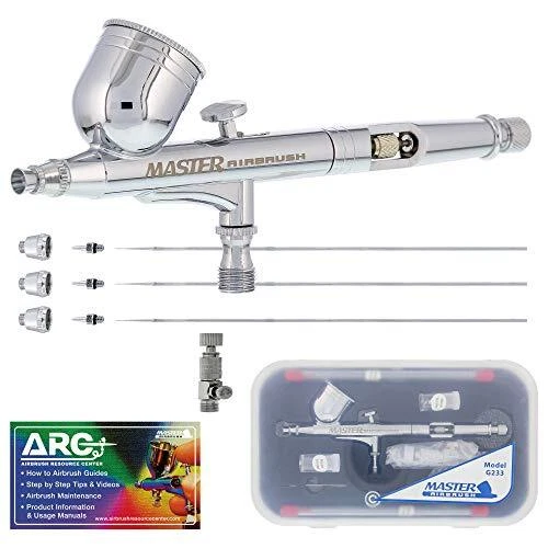 Juego de aerógrafo maestro Master Performance G233 Pro con 3 juegos de boquillas (0,2, 0,3...