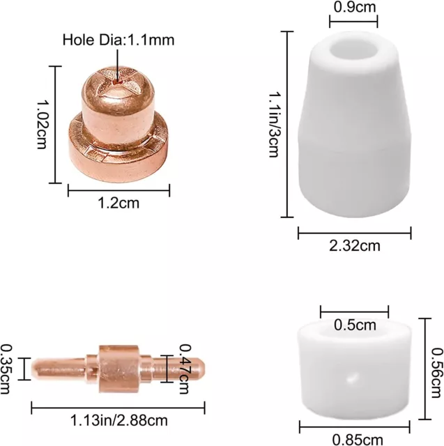 100 Pezzi di Ricambio per Bruciatore a Gas Cut-4/Cut40d, Ugelli Taglio al Plasma 2