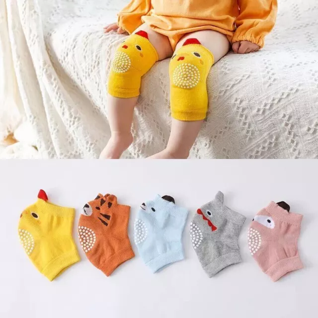 Baby Kids Non Slip Knee Elbow Pad Protector Safety Crawling  Breathable Cotton