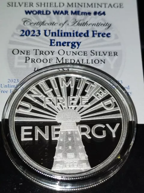 2023 1 oz Silver UNLIMITED FREE ENERGY PROOF - Silver Shield "PRESALE"