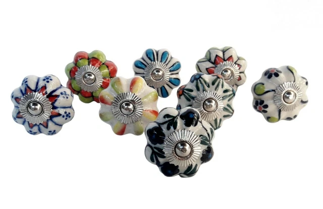Boutons en céramique boutons de porte tiroir multicolore poignée de...