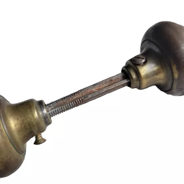 Vintage Brass Ornate Door Knobs Handles Set with Spindle 2.25" 2