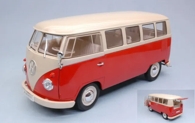 Miniature voiture auto 1:18 Welly VW T1 Samba Bus Van Modélisme Static Van