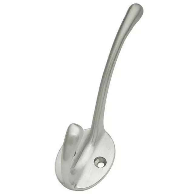 4.25" Solid Brass COAT & HAT Halltree Hook, Satin Nickel, Hickory P27315-SC