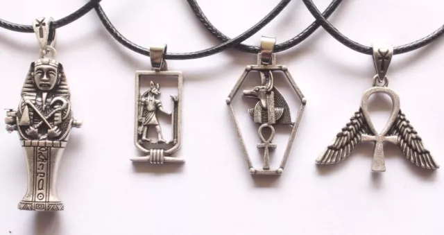 Ankh Egypt Anubis God Cartouche Ancient Egyptian Pendant Necklace Jewellery