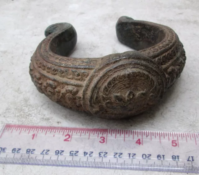 Vintage Khmer Bronze Warrior Bracelet Bangle Vintage Khmer Bronze Warrior Bracelet Bangle