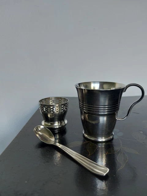 Lot Timbales et Coquetier Métal argenté - Arts de la table