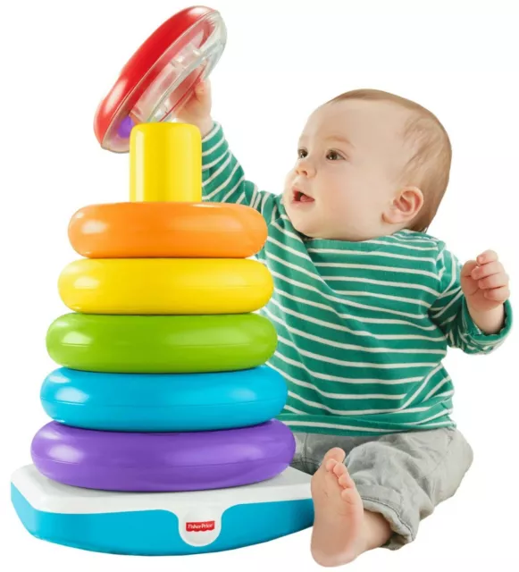 Fisher-Price Giant Rock-a-Stack with 6-Colorful Rings GJW15 NEW FREE SHIPPING