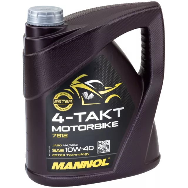 Motoröl Motorbike 4-Takt 10W-40 MANNOL API SL 4 Liter Motorenöl Motor Motoren Öl