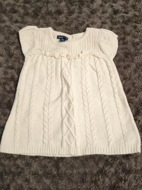 Baby Gap White Sweater Dress 6-12 Months Girls