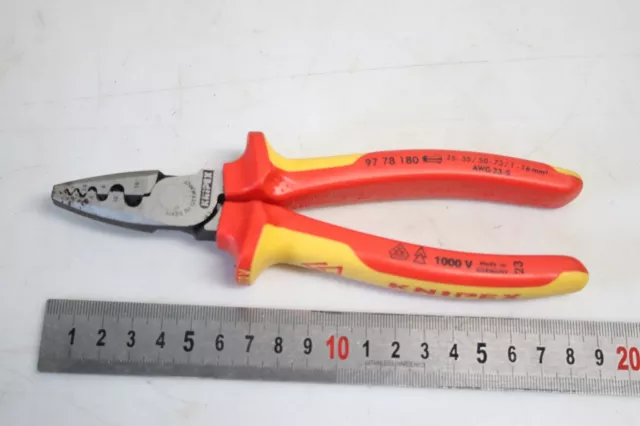 Occ.: Pince à sertir les embouts 180mm Bi-Matiere  Isolée 1000V - KNIPEX 9778180