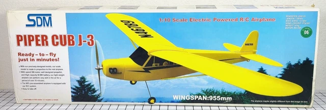 SDM Piper Cub J-3 RTF Electric Remote Control 3ch R/C Airplane 3388 New Open Box