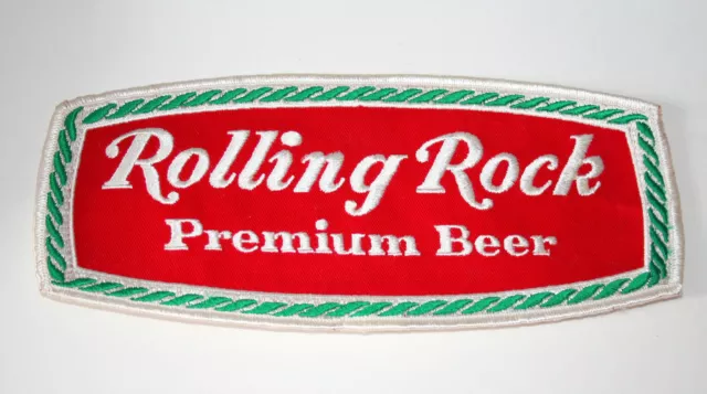 Vtg Large Rolling Rock Beer Brewing Distributor Jacket Patch 1960s NOS New 9"x4"