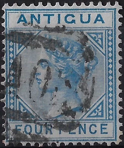 Antigua 1887 QV 4d blue, wmk CC, used, sg 20/ Sc 10., VF, CV £14        (a1448a